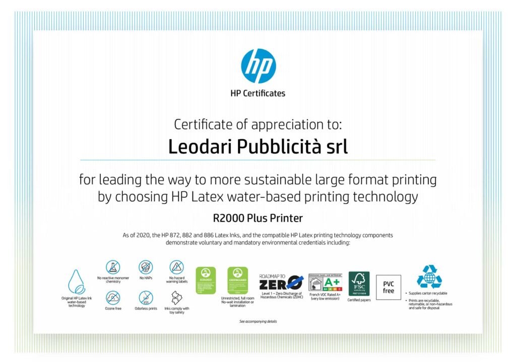 Certificazioni Internazionali Hp Certificates R2000