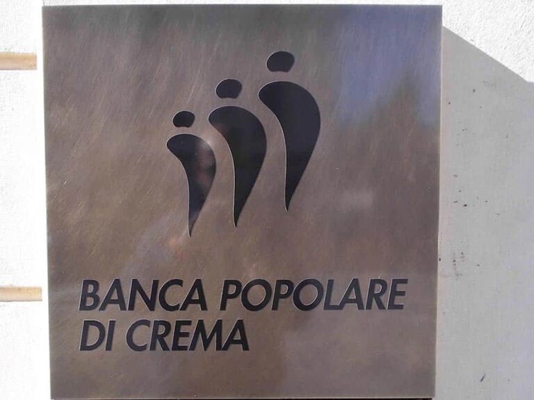 Espositore pubblicitario Banca Popolare di Crema